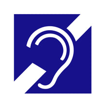 Load image into Gallery viewer, Hard of Hearing Symbol- Roll of 250/1x1 inch stickers