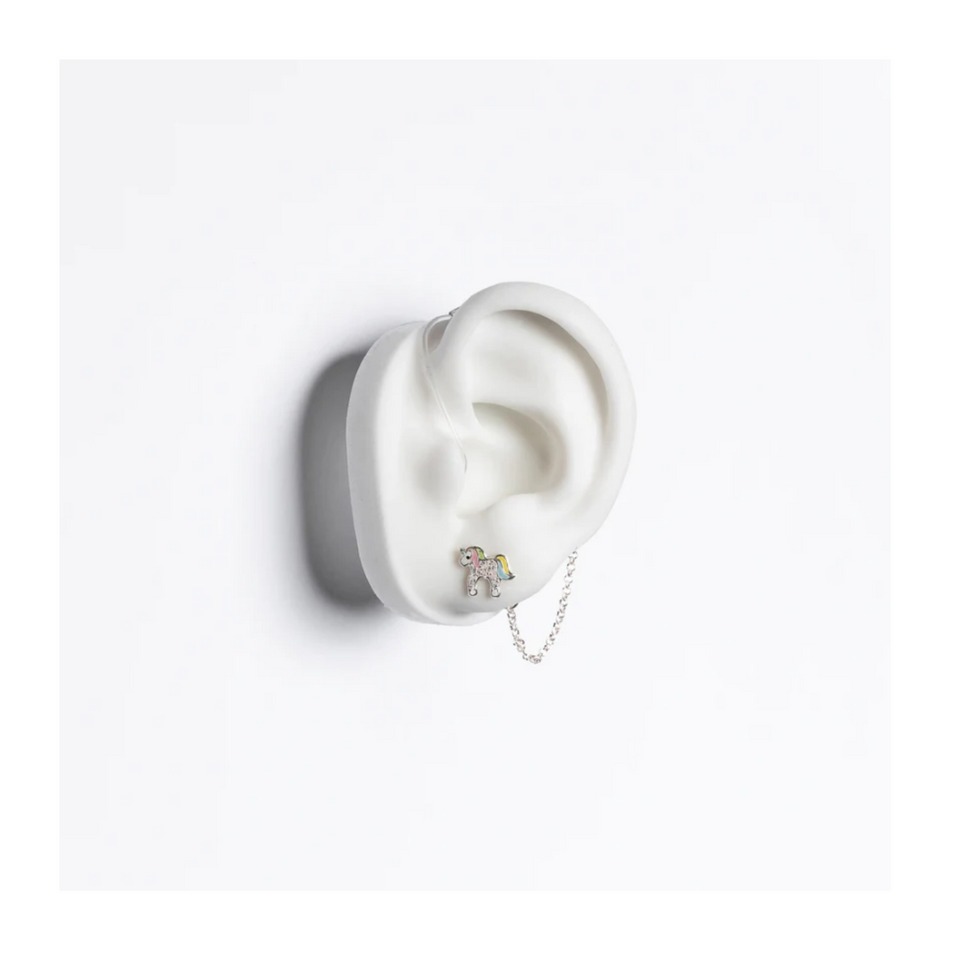 DEAFMETAL® Unicorn Silver Earring