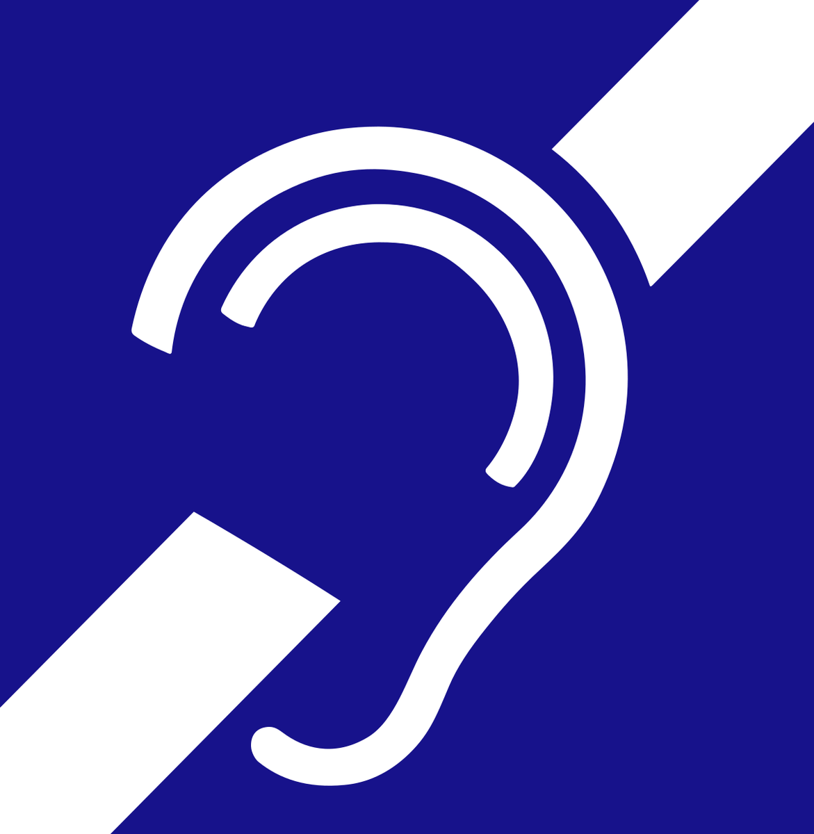 Hard of Hearing Symbol- Roll of 250/1x1 inch stickers – CHHA Store